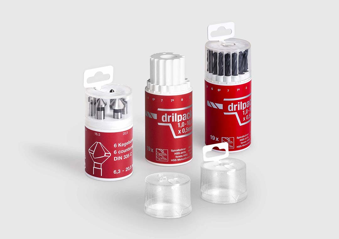 원형 'Dial-a-Tool' 컨테이너 직쏘블레이드용 원형 'Dial-a-Tool' 컨테이너.